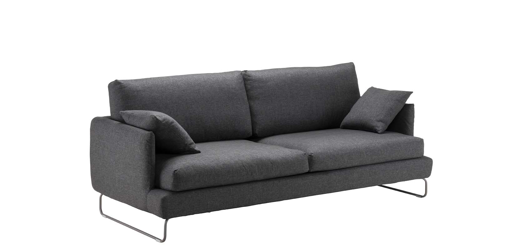 HT Collection - Como 243cm -sohva, harmaa kangasverhoilu