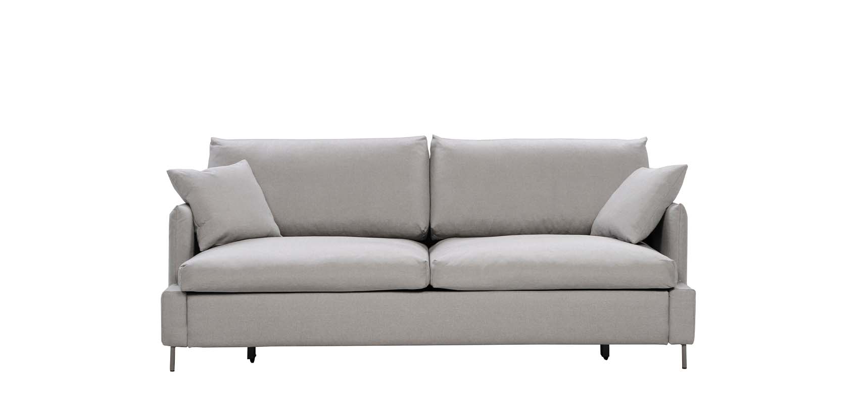 HT Collection - Como 210cm -vuodesohva, vaalean harmaa kangasverhoilu