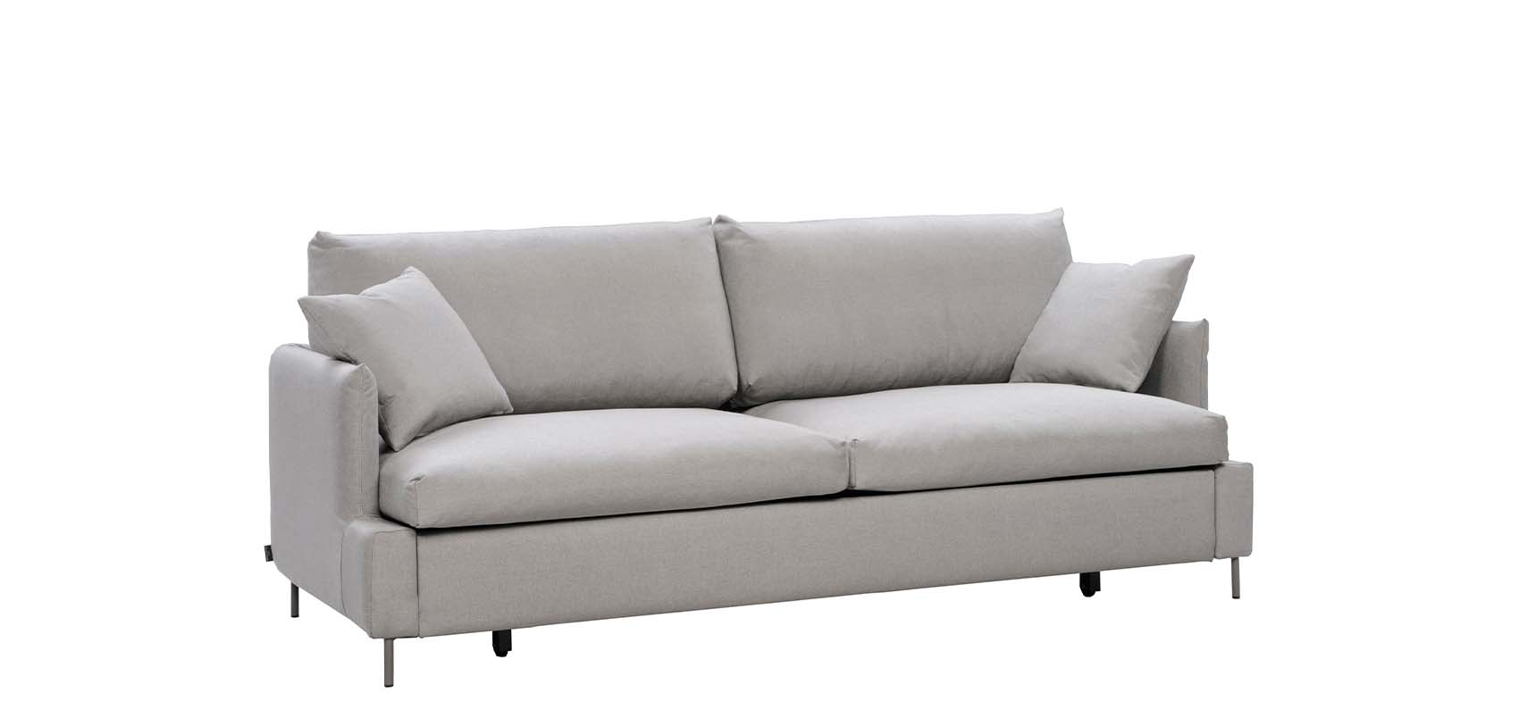 HT Collection - Como 210cm -vuodesohva, vaalean harmaa kangasverhoilu