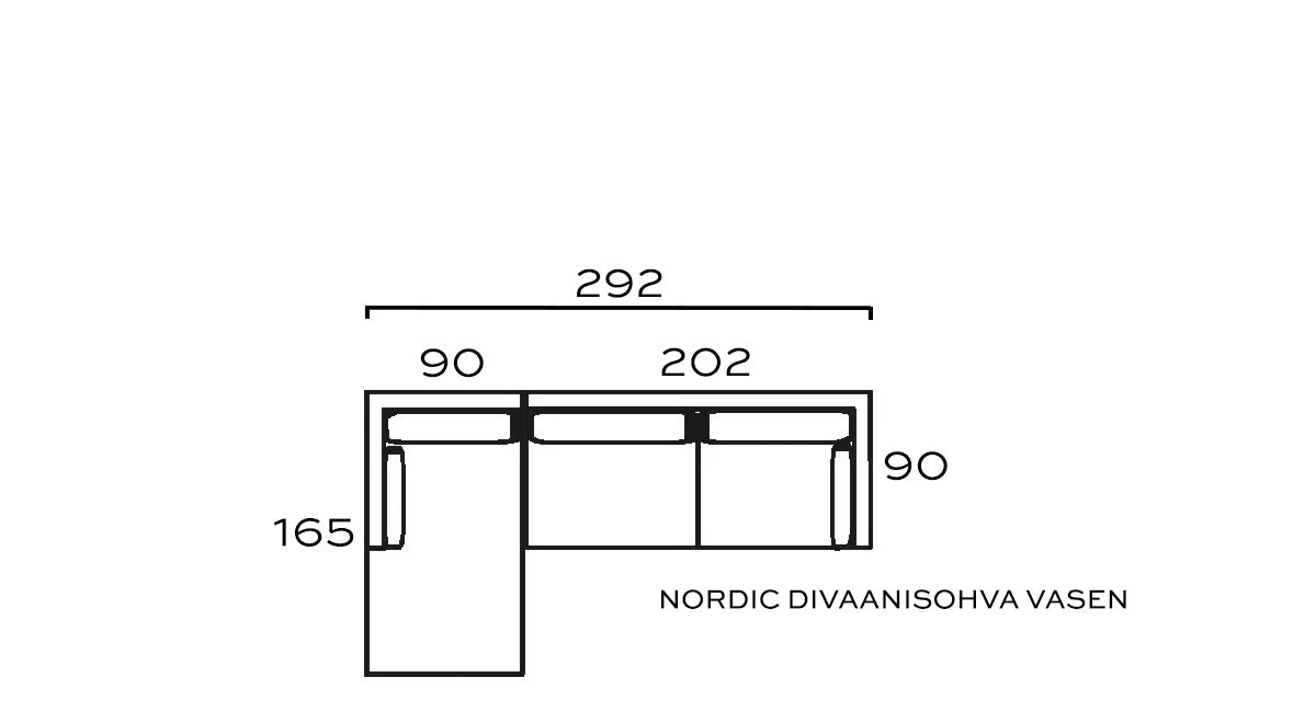 NORDIC DIVAANISOHVA VASEN