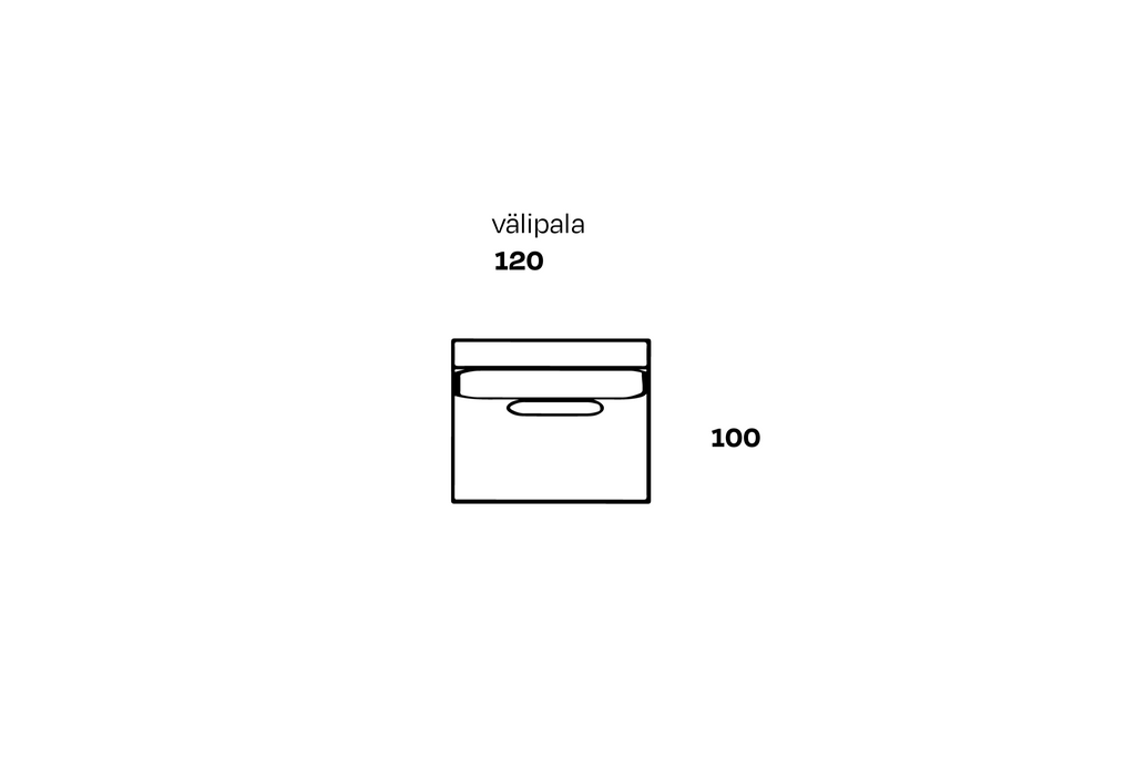 120 cm leveä välipala bassa sohvaan