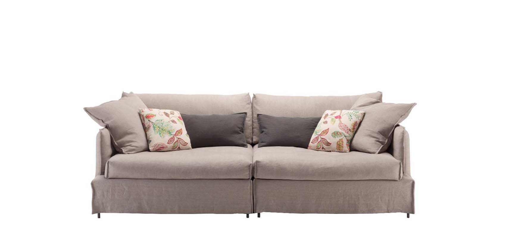 HT Collection - Como+120 - sohva helmalla, beige kangasverhoilu