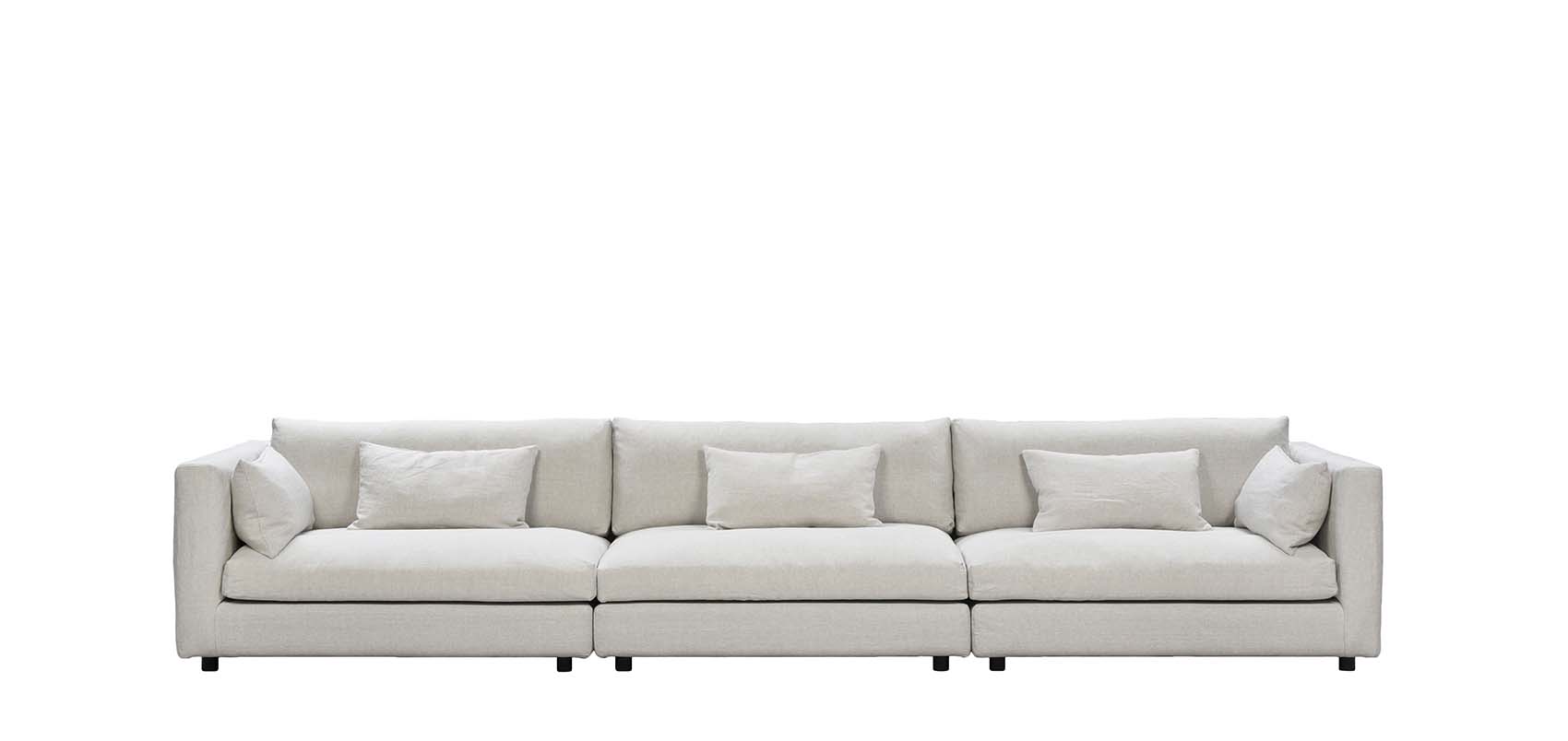 HT Collection - Low-sohva, vaalea kangasverhoilu