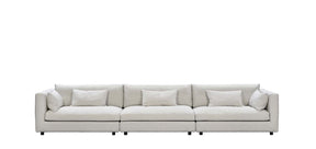 HT Collection - Low-sohva, vaalea kangasverhoilu