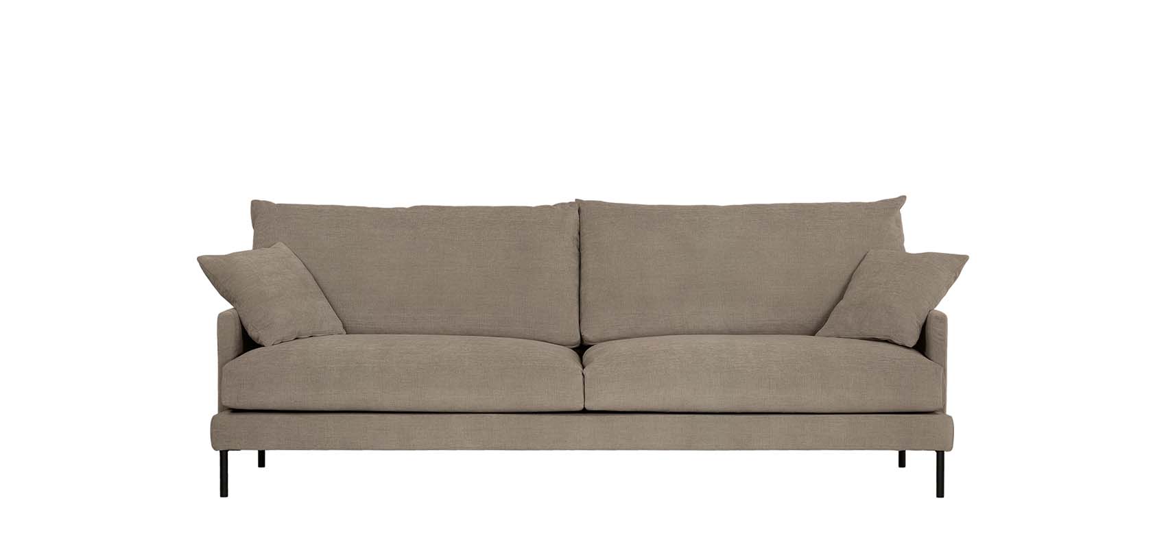 HT Collection - Luca 232 cm -sohva, beige kangasverhoilu