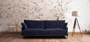 HT Collection - Luca-sohva, sininen kangasverhoilu