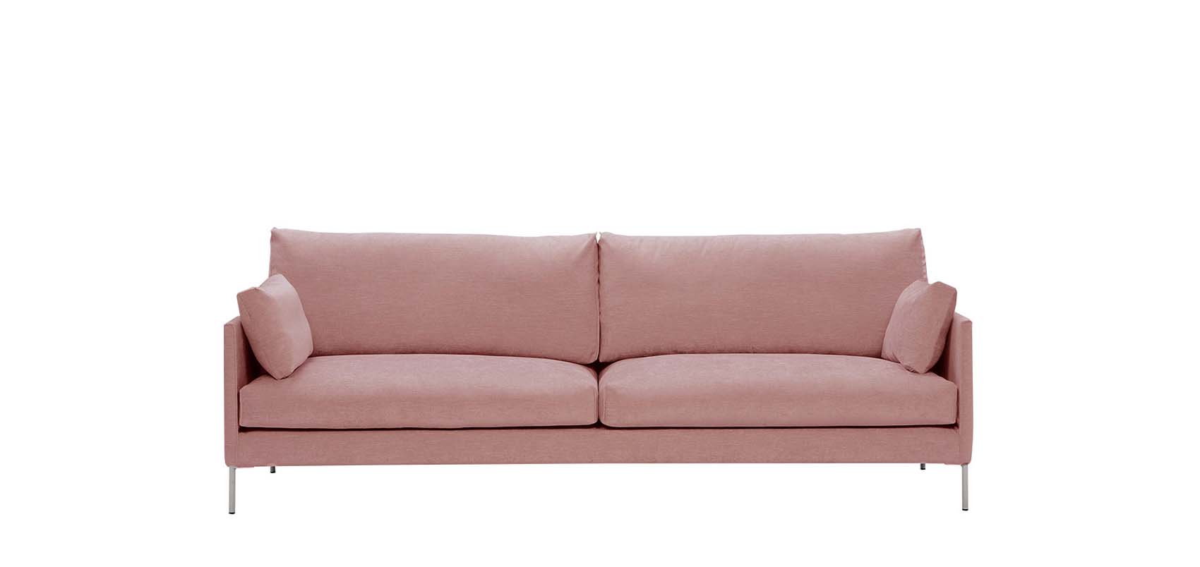 HT Collection - Nordic 240cm -sohva, punainen kangasverhoilu