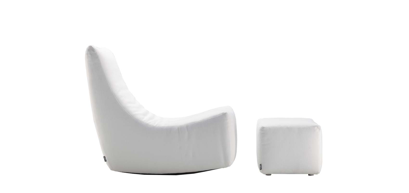 HT Collection - Balans-tuoli, valkoinen kangasverhoilu
