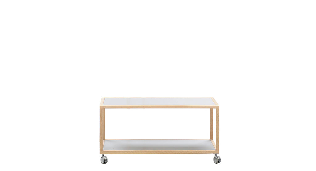 Case-sohvapöytä pyörillä