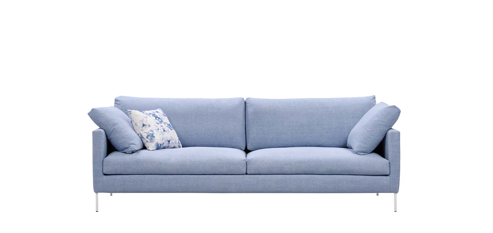 HT Collection - Donna 240cm -sohva, sininen kangasverhoilu