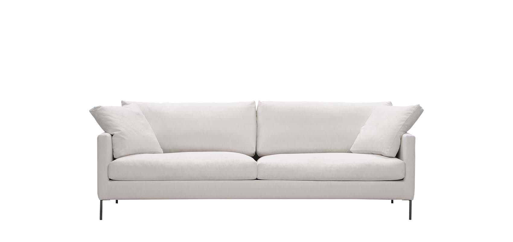 HT Collection - Donna 240cm -sohva, valkoinen kangasverhoilu