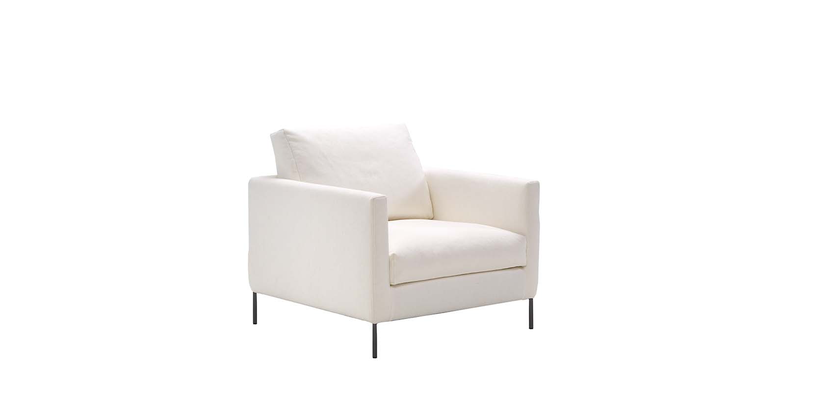 HT Collection - Donna-nojatuoli, valkoinen kangasverhoilu