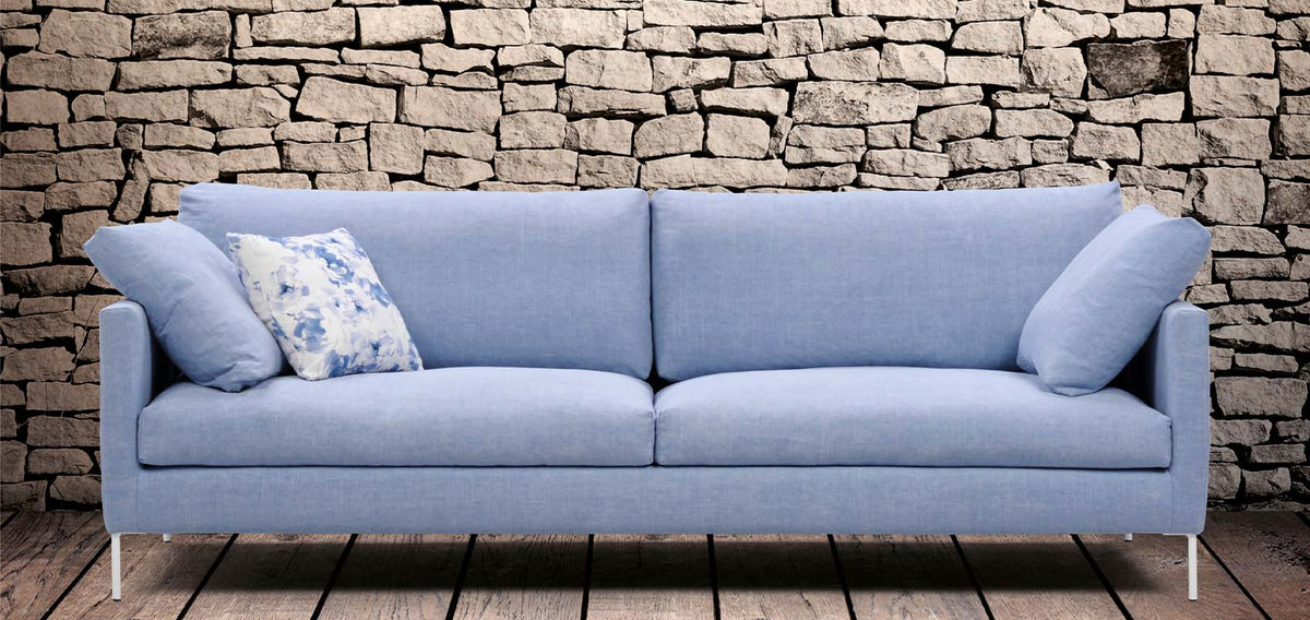 HT Collection - Donna-sohva, sininen kangasverhoilu